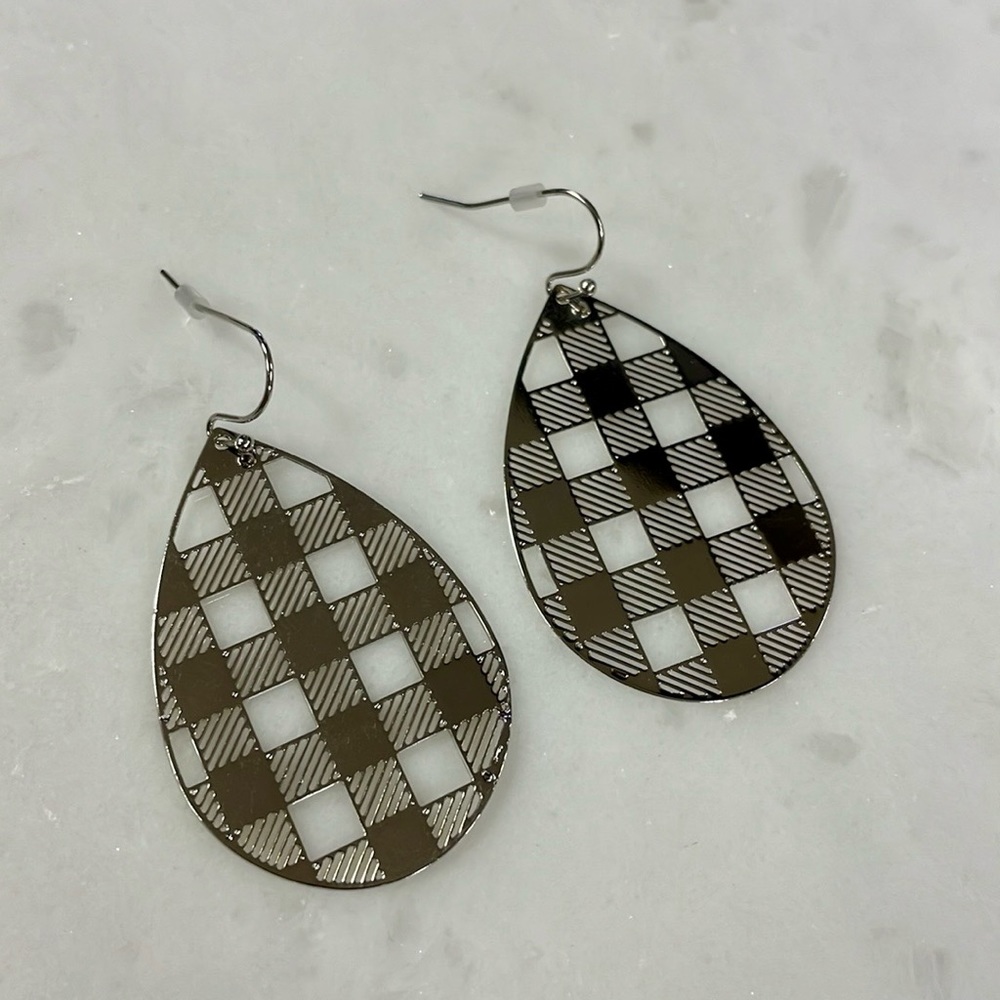 Silver Teardrop Earrings - Picture 2 of 2